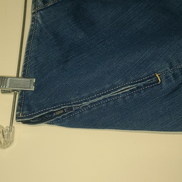 Levi's Engineered asymmetrical diagonal cut denim a-line knee length jeans skirt - Picture 6 of 12